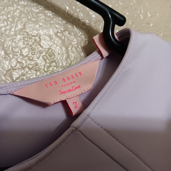 Ted Baker Mitton Skater Scuba Fit & Flare Dress in Lilac Purple - Picture 5 of 5